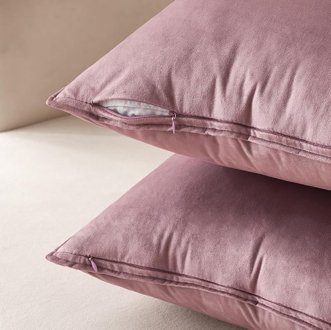 MIULEE Pack of 2 Decorative Velvet Throw Pillow Cover Soft Jam Pillow Cover Soild Square Cushion Case for Sofa Bedroom Car 18x 18 Inch 45x 45cm