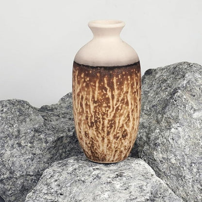 RAAQUU Koban 7" Raku Clay Pottery Home Decor Vase - Obvara - Boho Wall Art