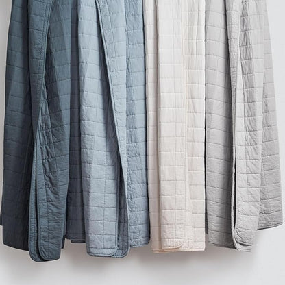 EVERGRACEHOME 100% Cotton Box Stitch Quilt Bedding Set Queen Size 3 Pieces, Garment-Washed Lightweight Soft Cozy Coverlet, Quilted Bedspread Sets with 2 Shams for All Season, Fog Gray