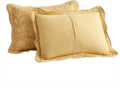 CHIXIN Microfiber King Pillow Shams Set of 2 - Decorative Quilted Pillow Covers - Lagoon - Size (20" x 36")