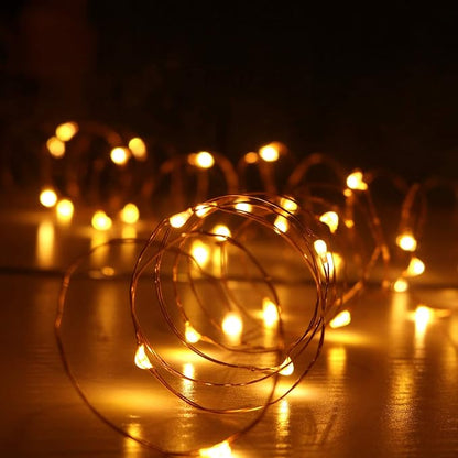 OakHaomie 6 Pack Fairy Lights Battery Operated No Remote LED Starry String Lights 30 Micro Starry LEDs on 10ft Copper Wire Light for DIY Wedding Centerpiece Table Decorations (Amber)