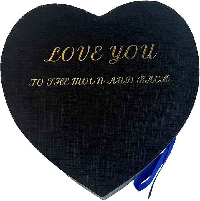 Preserved Roses Heart Shape Box Valentines Day Gifts for Her Mothers Day Forever Flowers (Blue, 16 Roses)