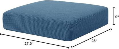Hokway Stretch Couch Cushion Slipcovers Reversible Cushion Protector Slipcovers Sofa Cushion Protector Covers(Denim Blue, Small)
