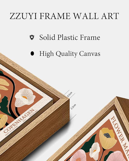 Zzuyi Framed Flower Market Wall Art,Anthropologie art,Botanical Flower wall art for Living Room Bedroom Decoration-12 x 16"