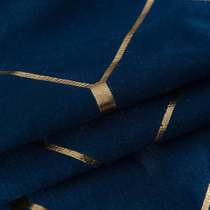 WACOMECO Gold Throw Pillow Covers, Pack of 2 Soft Velvet Decorative Cushion Covers for Couch Sofa Home Decoration, Navy Blue, 18x18 Inch
