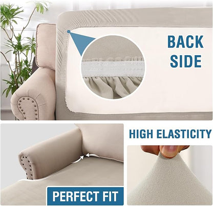 H.VERSAILTEX Super Stretch Individual Chaise Cover Sectional Couch Covers for L Shaped Sofa Both Left/Right Featuring Thick Soft Fleece Fabric (Chaise Cover, Island Fossi)