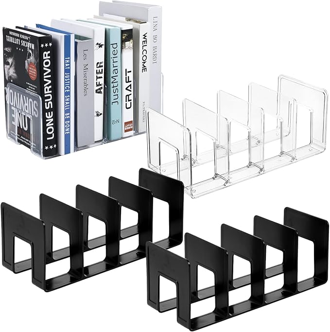 4pcs Acrylic File Organizer Acrylic File Holder Clear Files Sorter Purse Organizer Desk Files Organizers Sturdy Desktop FileFolder Organizers for Envelope Mail Letter Paper Notebook Electronics Office