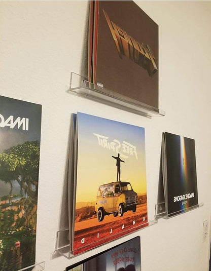 3 Pack Vinyl Record Wall Mount Holder-12 Inch Clear Acrylic Shelf for Vinyl Record Display - Floating Book Shelves for Kids Room