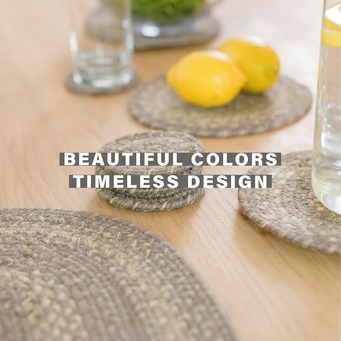 Homespice Grey Cloud Jute Braided Oval Table Runner,Warm Country Decor, Grey 11x36 - Farmhouse Dining Table Accessories - Rich Colors, Easy to Clean, Durable and Protects Furniture