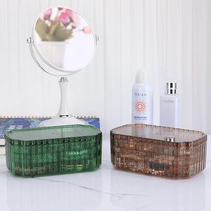 LETURE 3-Layer Jewelry Organizer Box for Earrings, Rings, Necklaces, Bracelets, Clear Plastic Bead Storage Containers for Crafts (Coffee)