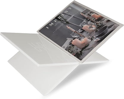 Honygebia White Acrylic Book Stands - Cross Frame Acrylic Book Holder, Open Bookstand for Display and Reading, Suitable for Art, Bible, Cookbook, Easel, Magazine, Textbooks 12.5" x 9.5" x 5.5"