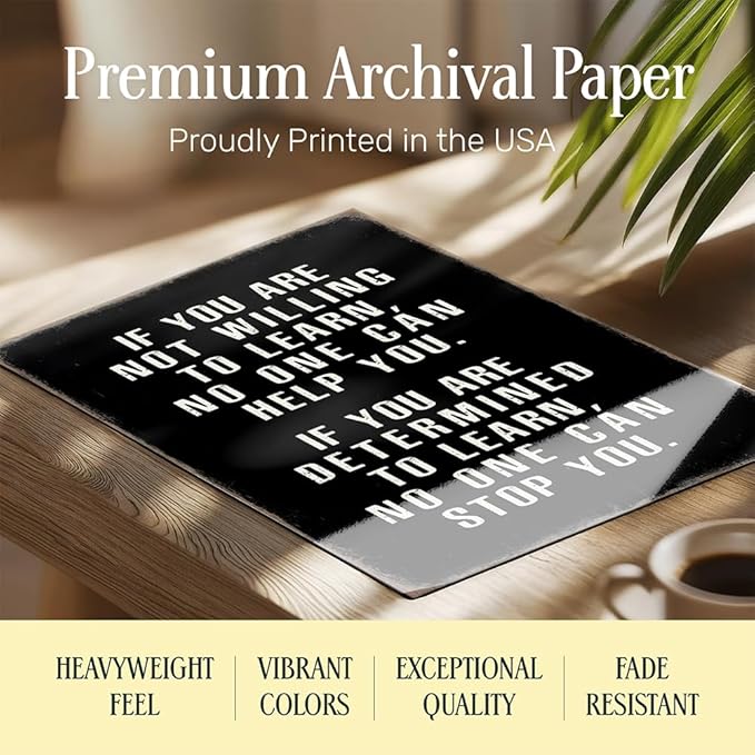 Motivational Wall Art FRAMED - Office Wall Art & Decor Motivational poster - Positive Quotes Decor - Encouragement Gifts - Positive Sayings for Decoration - Entrepreneur Picture Inspirational Quotes