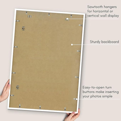 Americanflat 28x40 Poster Frame with Polished Plexiglass - Use as 24x36 Frame with Mat or Display 28x40 Photo Without Mat - Streamline Collection - Thin Border Picture Frames for Wall - White