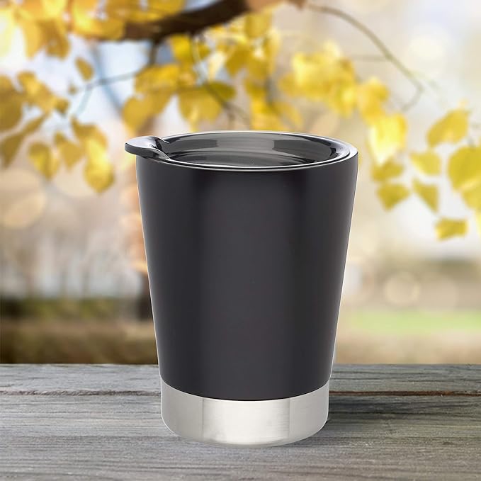 DISCOUNT PROMOS 12 oz. Itsy Vacuum Insulated Travel Mugs - 6 Pack - Black