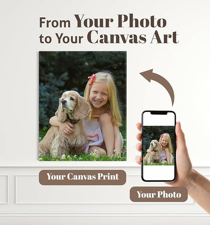 TreeDeal Custom Canvas Prints with Your Photos, Framed 8” x 10” Personalized Pictures Print, Customized Photo to Canvas Wall Art Ideal for Home Decor Gift Wrapping Pets Family Baby Wedding