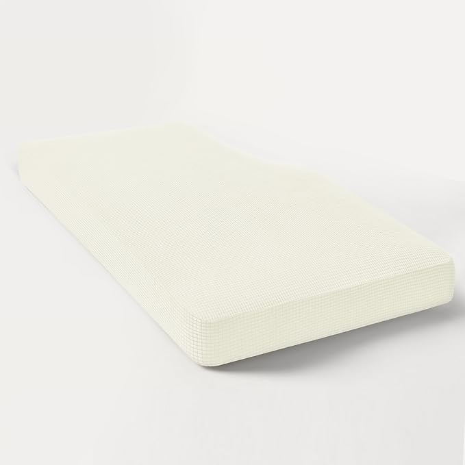 Hokway Stretch Chaise Cover Individual Couch Cushion Slipcovers Reversible Cushion Protector Slipcovers Sofa Cushion Protector Covers (Chaise Cover, Creamwhite)