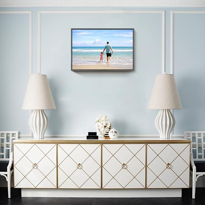 jenesaisquoi Upload Your Photo Image Custom Personalized Photo to Poster Printing Home Decor Wall Art Prints (Black Frame, 24" x 16")
