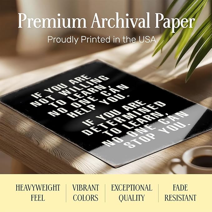 Motivational Wall Art 11x14 FRAMED - Office Wall Art - Classroom Motivational poster - Positive Quotes Decor - Positive Sayings for Decor - Entrepreneur Encouragement Gifts - Inspirational Quotes