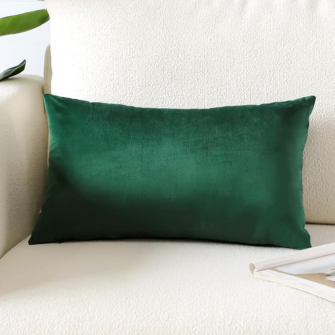 Artscope Luxury Velvet Pillow Covers Super Soft Decorative Rectangle Throw Pillow Covers Case Cushion Covers for Sofa Couch Bedroom Car Decor 16x24 Inch Army Green