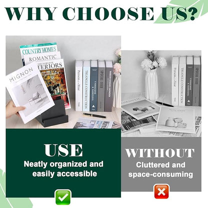 4 Tier Wood Brochure Display Stand 6 x 9 inch Black Brochure Holder Pamphlet Display Stand for 5.5 x 8.5 inch 5 x 7 inch Booklets Menus Postcard Holder Multi Purpose Organizer