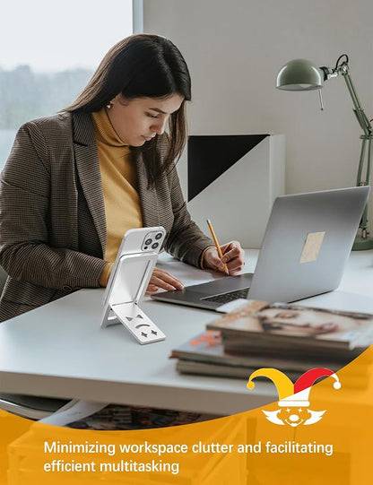 Ultra - Thin Portable Phone Stand: Foldable & Space - Saving, Fits 3.7-7 inch Devices, Silver