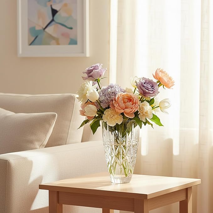 Marquis by Waterford Personalized 9" Sparkle Vase, Custom Engraved Crystal Vase for Flowers, Elegant Home Decor