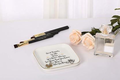 Scwhousi Ring Dish Jewelry Tray for Friend Mom Sister Maid of Honor,Birthday Mother's Day Christmas Gifts