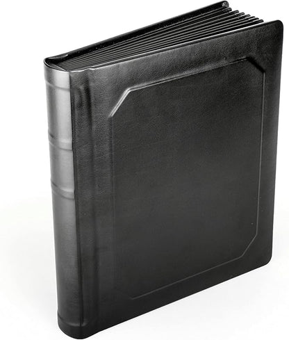 Tuscany Albums Professional Leatherette Bound Slip-in Photo Album 8x10 (10 Page), Black/Black