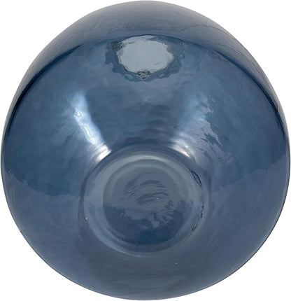 Sagebrook Home Blue Glass Balloon Vase 15" – Large Round Statement Vase for Home Decor