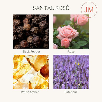 LA JOLIE MUSE Scented Candles, Santal Rosé Candles Gifts for Women, Rose Candles Luxury Jar Candle for Mothers Day Home Scented Large Natural Soy Wax Candles 70 Hours Long Burning 10 oz