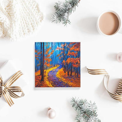 Acrylic Home Decor Modern Impressionism,Beautiful Autumn Woods Retirement Presents for Woman - Goodbye Presents for Coworkers - Thank You Presents for Women 4 x 4 Inch