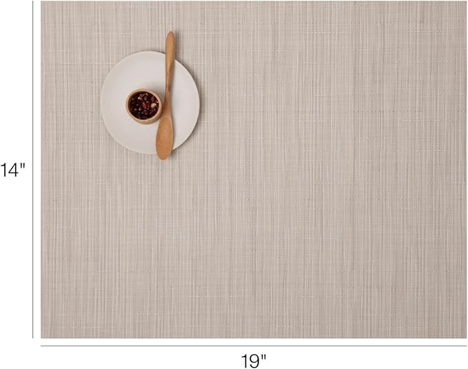 Chilewich Bamboo Placemats Set of 4 - Woven Rectangle Placemats - Reusable, Stain-Resistant, Indoor/Outdoor Tabletop Protection - 18.5" x 13.5" - Chino