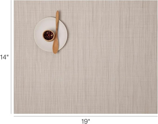 Chilewich Bamboo Placemats Set of 4 - Woven Rectangle Placemats - Reusable, Stain-Resistant, Indoor/Outdoor Tabletop Protection - 18.5" x 13.5" - Chino