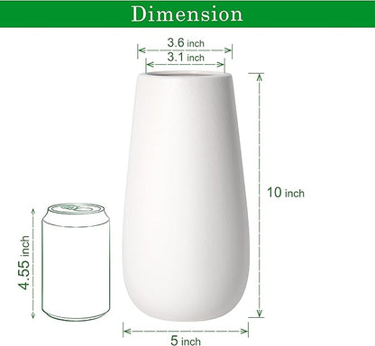 D'vine Dev 10 Inch Ivory Elegant Oval Ceramic Vase for Flowers, Home Décor Vase with Design Box, VS-LD-B-2