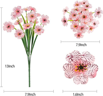 MACTING Artificial Flowers for Outdoors 6 Bundles Fake Spring Flowers UV Resistant No Fade Faux Plastic Flowers for Hanging Planters Window Patio Porch Yard Garden Indoor Outside Summer Decor(Pink)