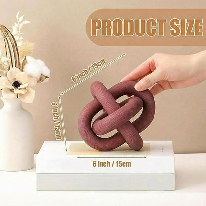 Yalikop 3 Link Wood Knot Decor Rustic Home Décor Accents Hand Carved Coffee Table Decoration, Boho Chain Link Decoration, Modern Shelf, Rustic Objects for Home Living Room Bedroom(Reddish-Brown)
