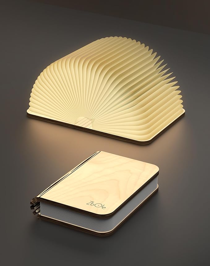 4.7 Inch Inch Wooden Book Lamp, Book Lovers Gifts,Teacher Appreciation Gifts for Women, LED Ambient Lighting, Magnetic Mood Lighting for Home&Library Decor (Maple)