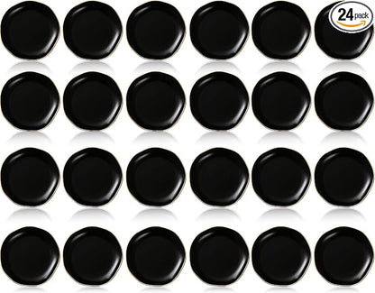 Shappy 24 Pcs Christmas Ceramic Jewelry Tray Gift 4.5 Ring Dish Bulk Decorative Trinket Dish for Birthdays Gift (Black)
