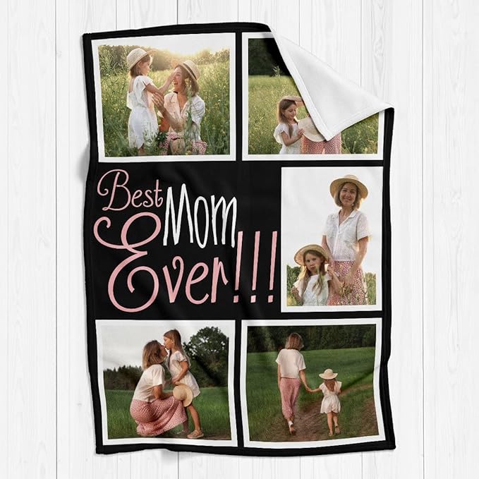 Gifts for mom Personalized Gifts from Daughter Custom Blankets with Photos and Text Multiple Colors Sizes Soft Flannel Gifts for Women Birthday Gifts for Mom