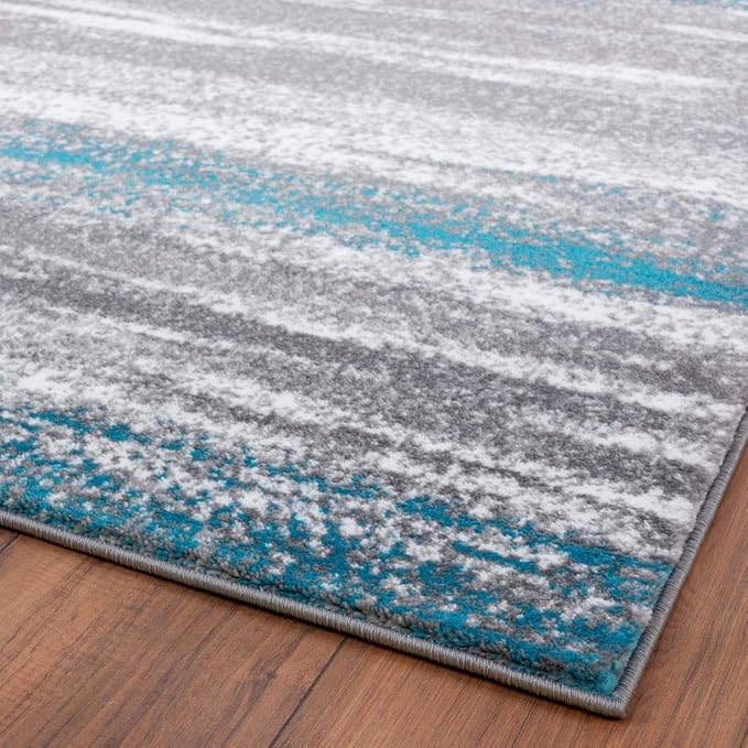 LUXE WEAVERS Modern Abstract Turquoise 6x9 Area Rug