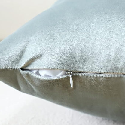 Artscope Luxury Velvet Pillow Covers Super Soft Decorative Square Throw Pillow Covers Case Cushion Covers for Sofa Couch Bedroom Car Decor 26x26 Inch Light Grey
