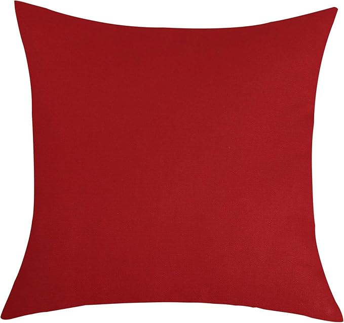 TangDepot Cotton Solid Throw Pillow Covers, 24" x 24" , Deep Red, 1 Count (Pack of 1)