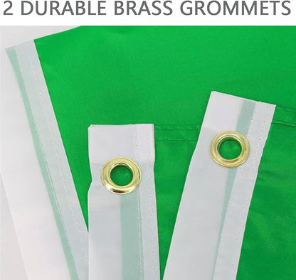 Solid Green Flag 3x5 Ft Blank Green Flags Vivid Color Double Stitched Plain Flag with Brass Grommets