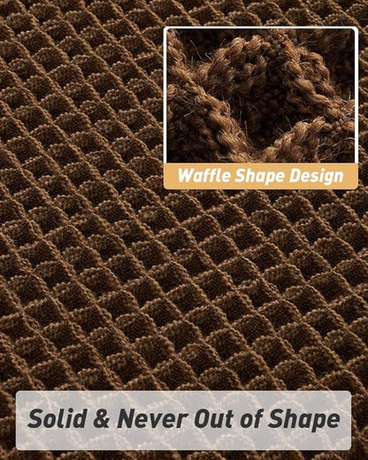 AMOAMI Upgraded Waffle Bath Mat, Super Absorbent Non Slip Bath Mats for Bathroom Floor, Machine Washable Bathroom Rugs with Tassels, Rubber Backed Bathroom Mats, Ultra Soft, 17" x 24",Terracotta