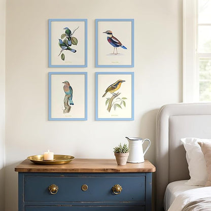 upsimples 11x14 Picture Frame Set of 5, Display Pictures 8x10 with Mat or 11x14 Without, Wall Gallery Photo Frames, Blue