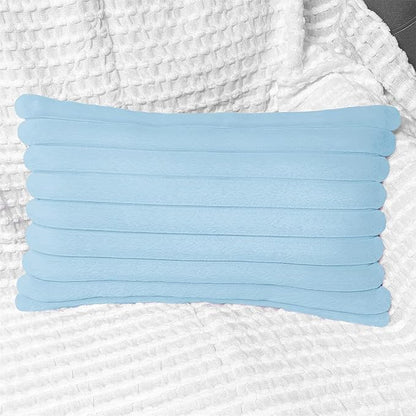 2 Pack 12x20 Pillow Cover Velvet Pillow Covers, Faux Fur Oblong Throw Pillow Covers for Living Room Decorations Throw Pillow Case, Throw Pillow Cover Cushion Cover for Sofa Bedroom Car, Light Blue