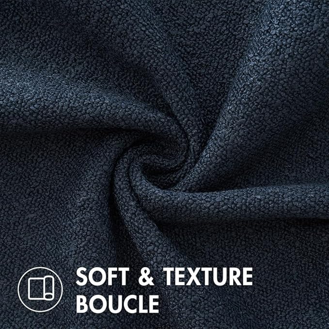 MIULEE 20x20 Inch Decorative Pillow Covers for Couch Bed Set of 2 Textured Boucle Neutral Winter Throw Pillows Navy Blue Accent Solid Cushion Pillowcases Sofa Livingroom Home Decor
