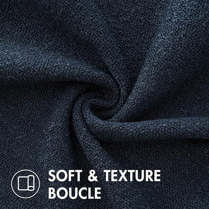 MIULEE 20x20 Inch Decorative Pillow Covers for Couch Bed Set of 2 Textured Boucle Neutral Winter Throw Pillows Navy Blue Accent Solid Cushion Pillowcases Sofa Livingroom Home Decor