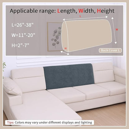 hyha Waterproof Couch Cushion Covers, Waterproof Sectional Couch Covers for Cushion Sofa for Pets, Stretch Sofa Slipcover Washable with Elastic Bottom(Back Cover L, Dark Grey)