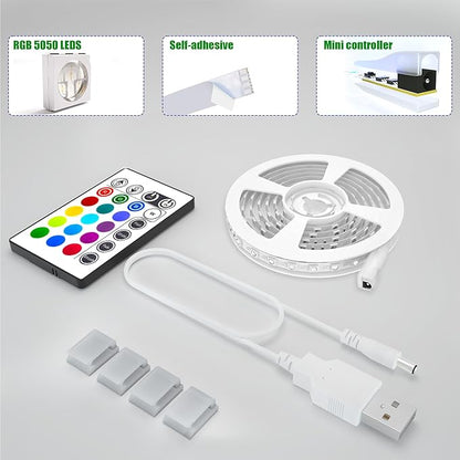 Tv Led Backlight, Maylit 8.2ft Led Strip Lights for 40-60in Tv, USB Powered Tv Lights kit with Remote, RGB Bias Lighting for Room Decor